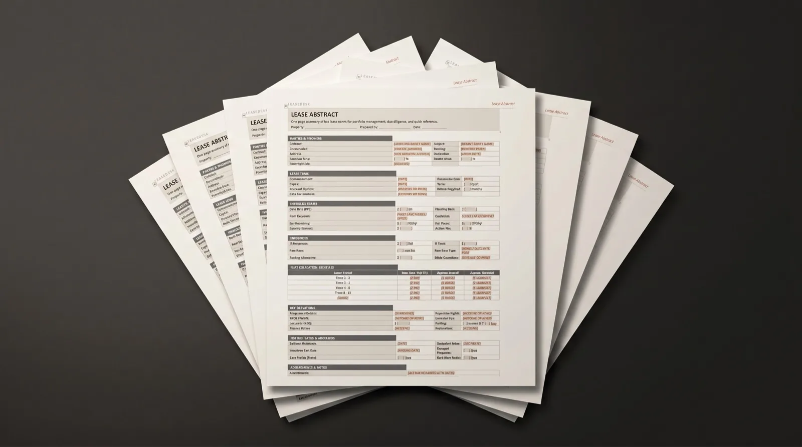 The Lease Abstract template