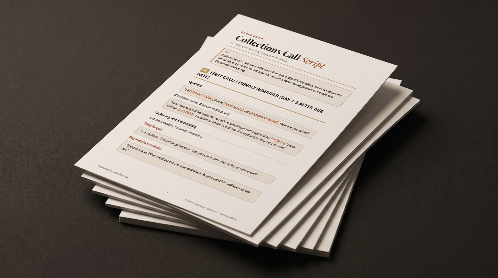 A Collections Call script