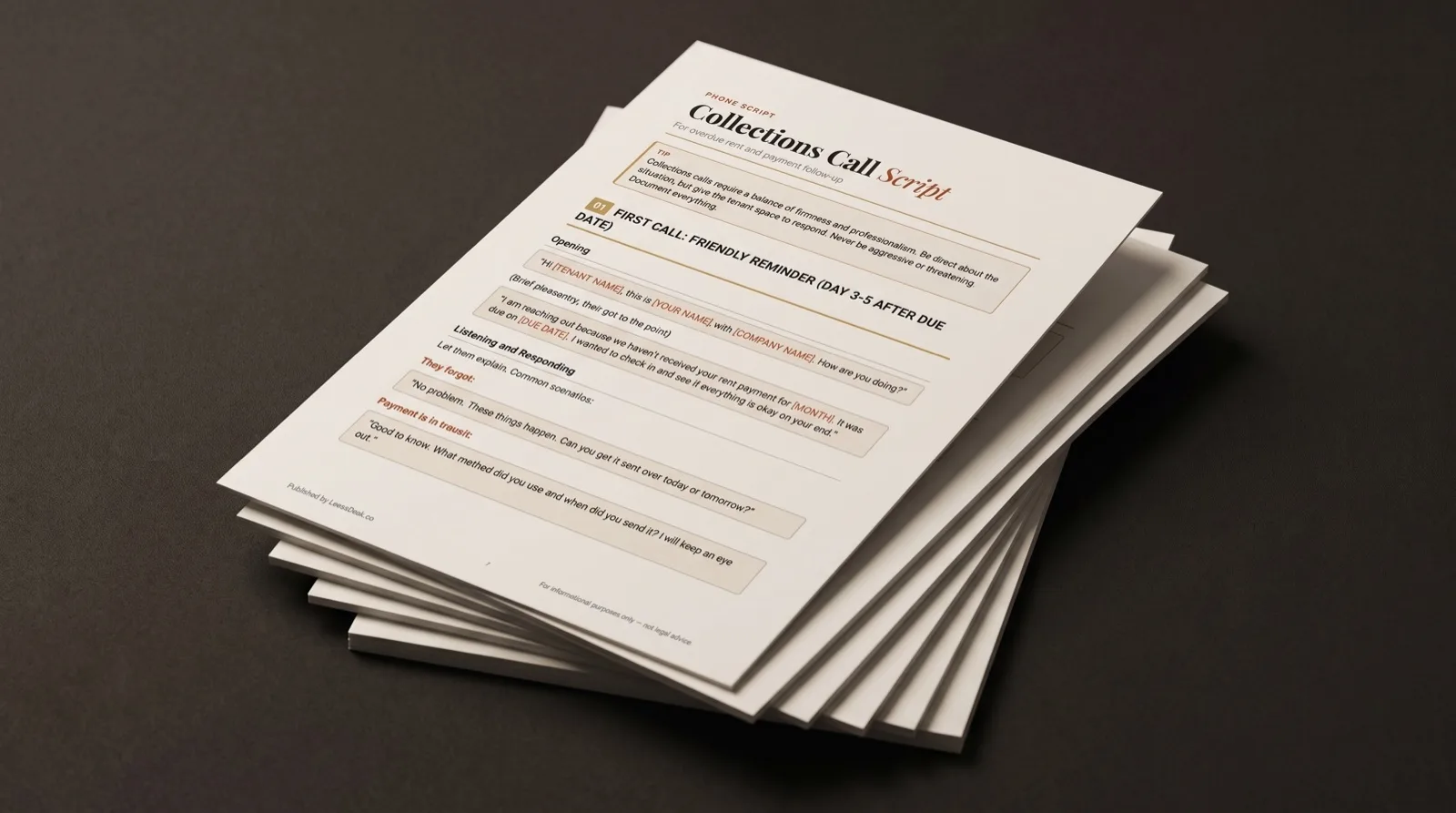 A Collections Call script